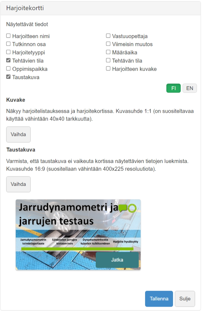 Harjoitekortti