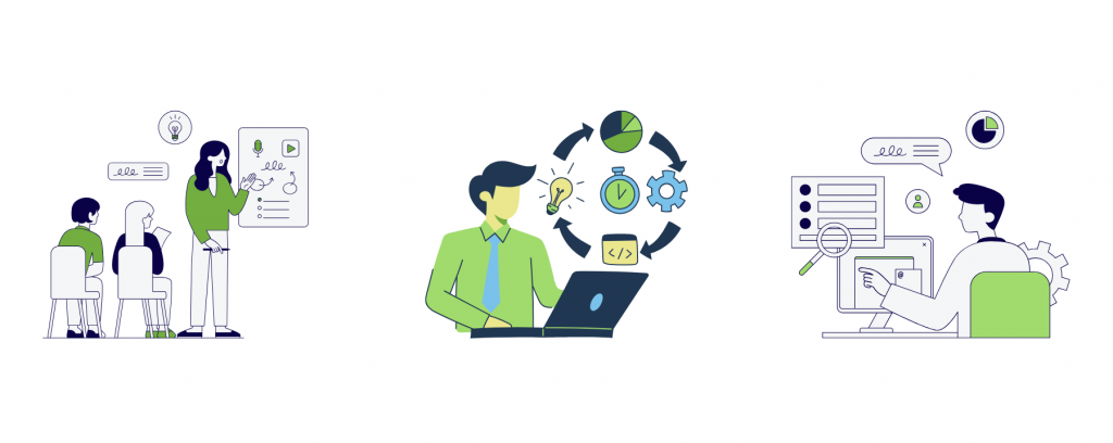 Koulutuskalenteri tukee hybridikoulutuskokonaisuuksia mahdollistamalla kokonaisuuden hallinnan ja ohjaamisen yhdellä alustalla.